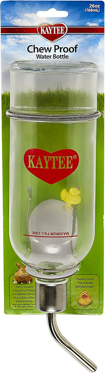 Kaytee Chew Proof 26OZ Small Animal Glass Water Bottle 276266